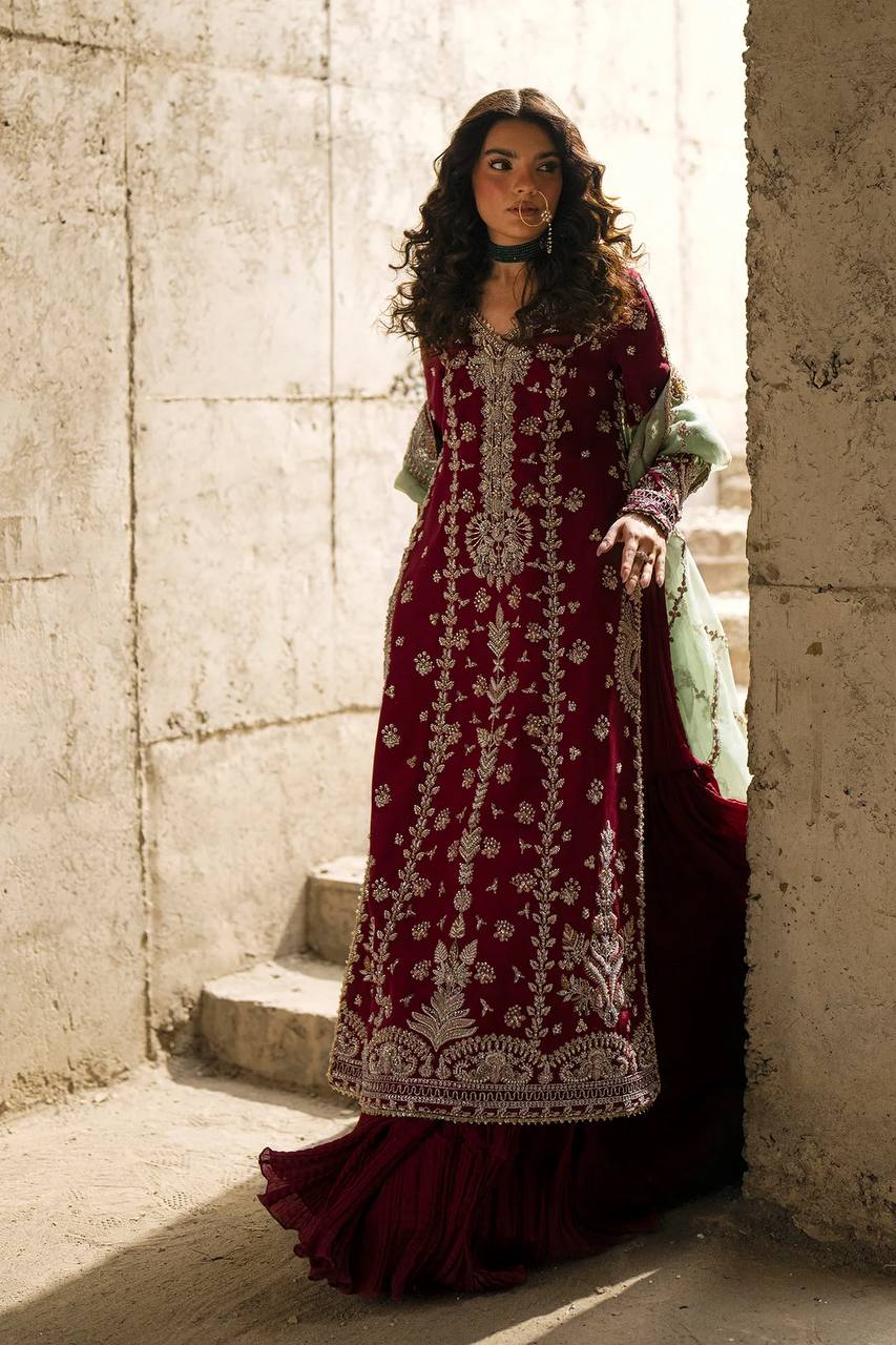 Maroon Color Embroidered Designer Top with Lehenga Set