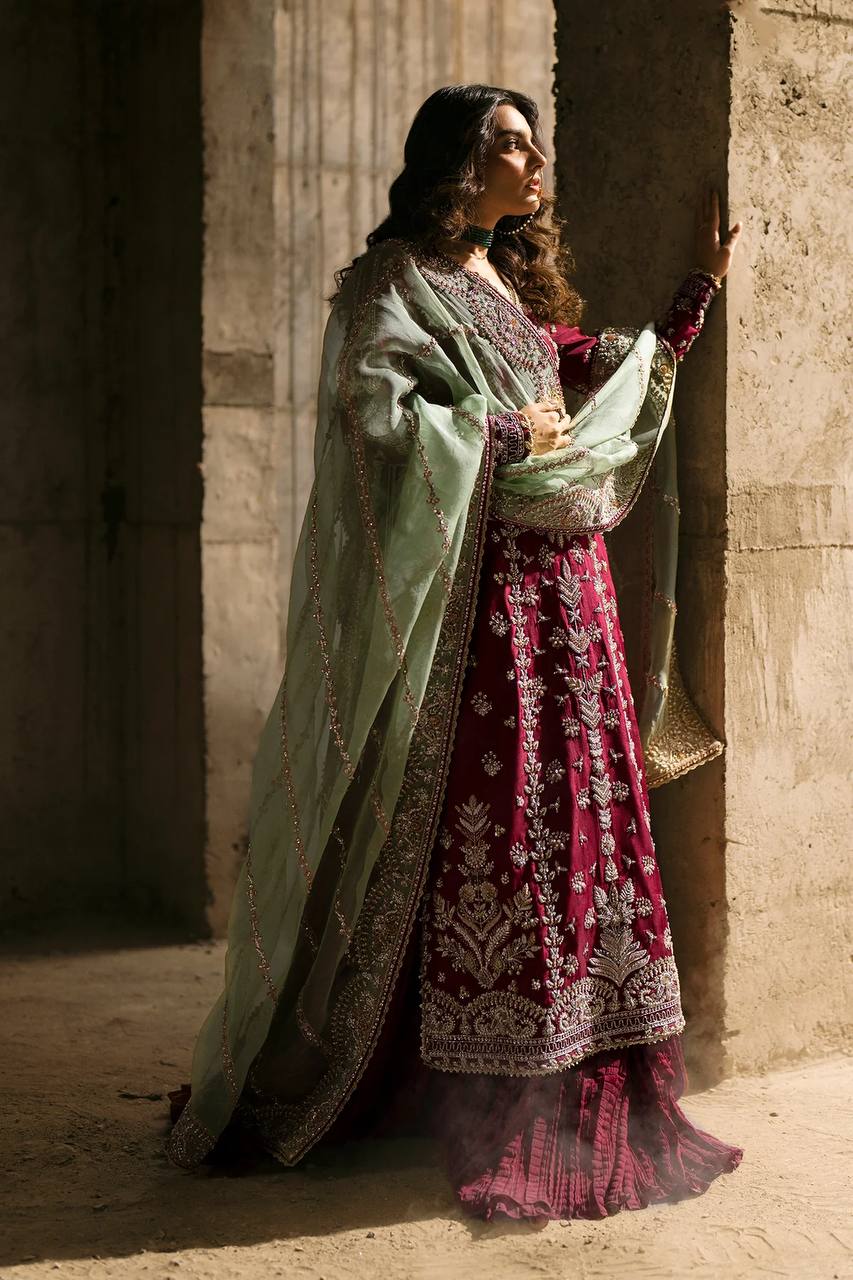 Maroon Color Embroidered Designer Top with Lehenga Set