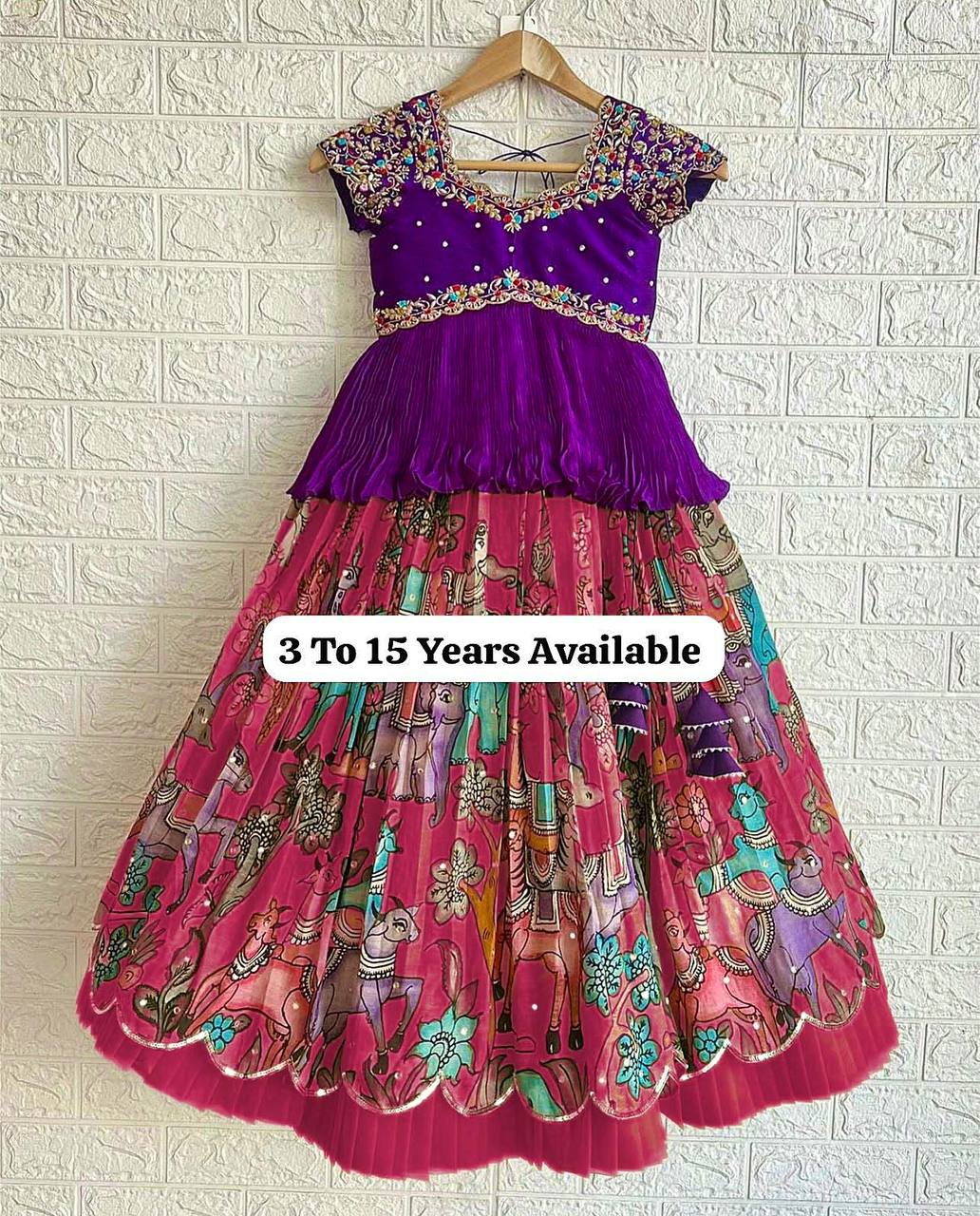Designer Pink Color Printed Kediya Style Ready To Wear Lehenga Choli