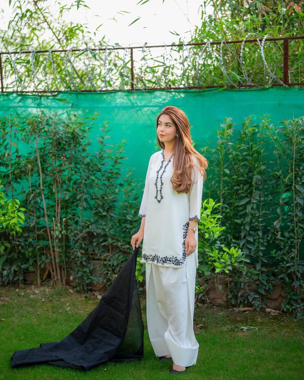 Graceful White Color Roman Silk With Embroidery Designer Salwar Suit