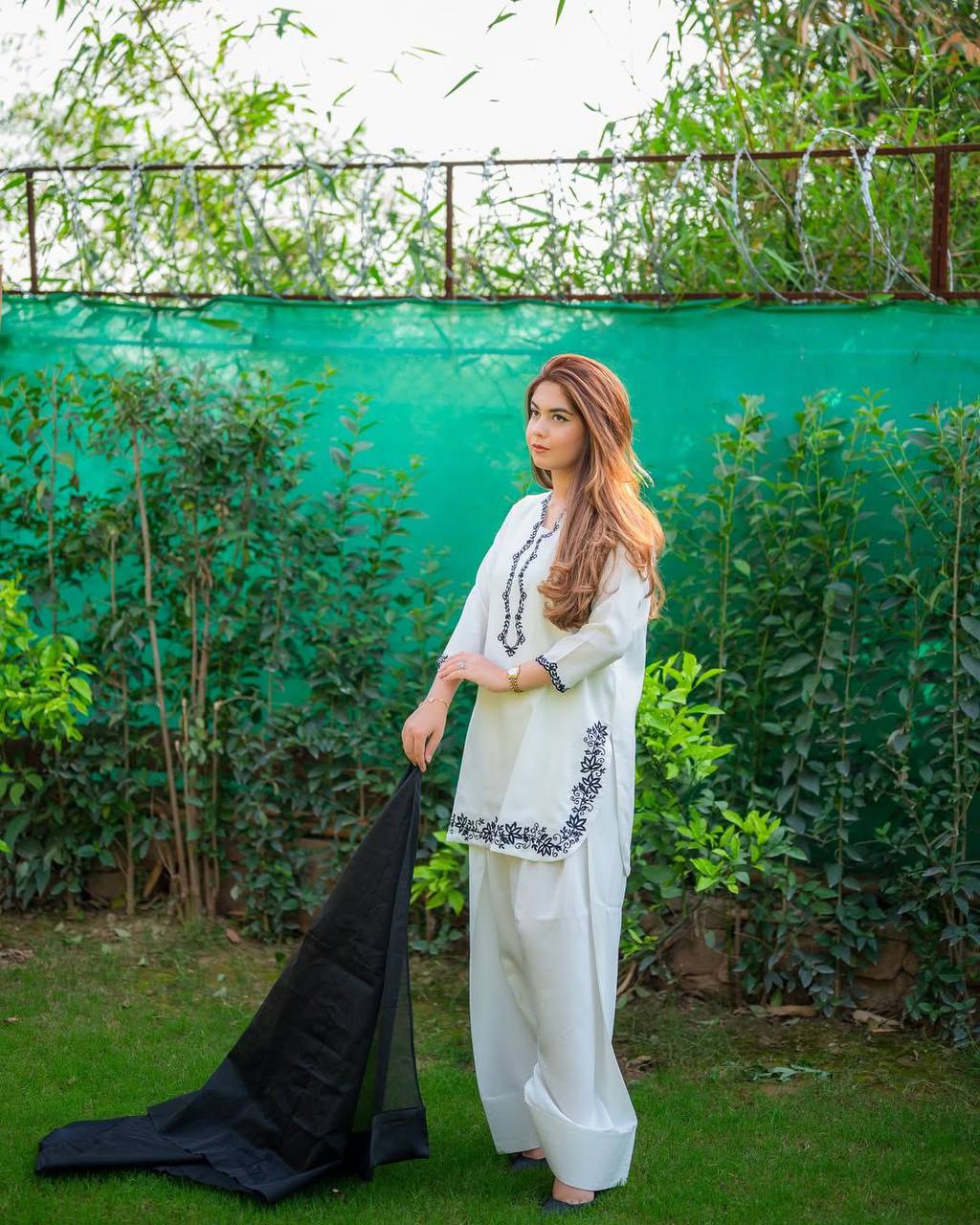 Graceful White Color Roman Silk With Embroidery Designer Salwar Suit