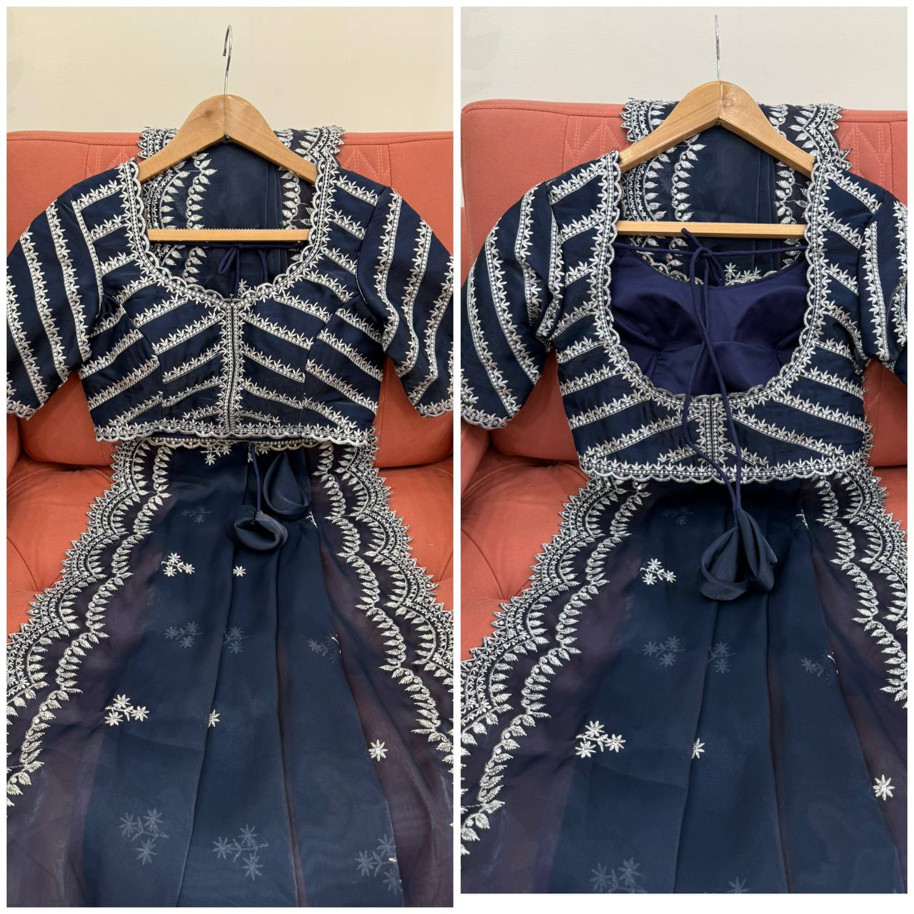 Exclusive Navy Color Jimmy Chu And Thread With Sequence Work Saree