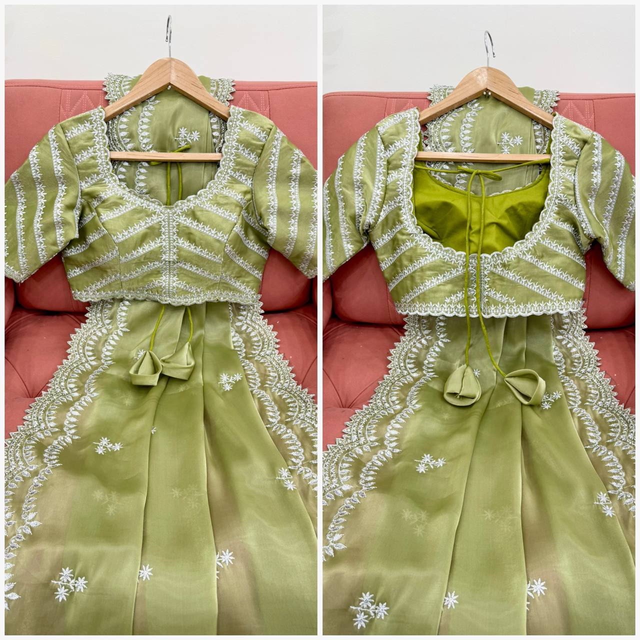 Exclusive Light Green Color Jimmy Chu And Thread With Sequence Work Saree