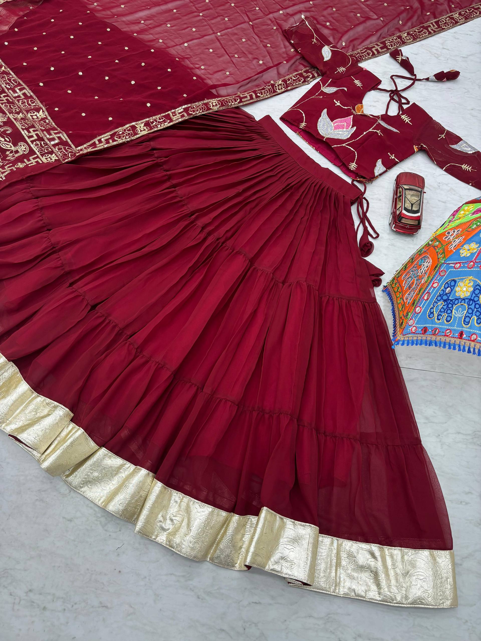 Navratri Special Georgette Lehenga Choli With 9 Meter Flair And Embroidery Sequins Work