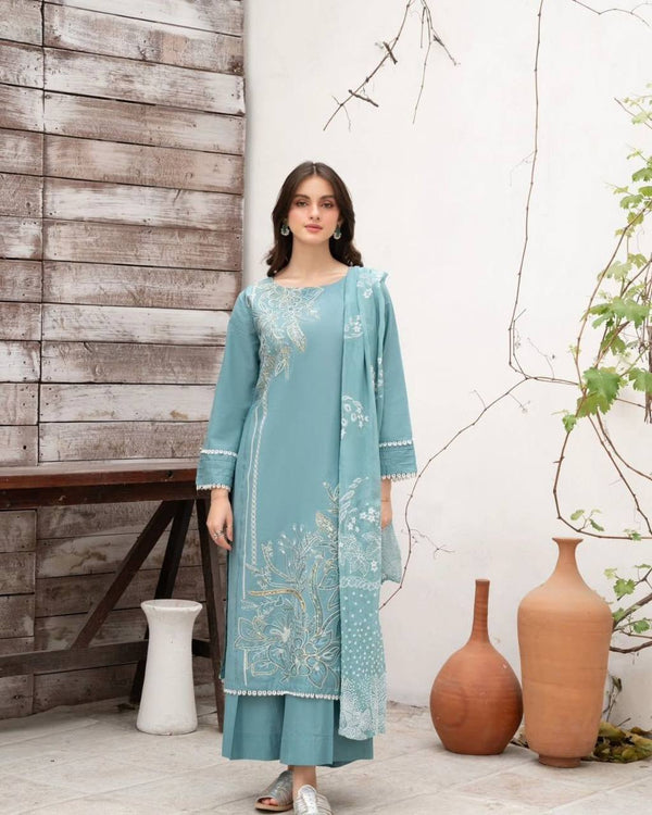 Festival Wear Sky Blue Color Silk Plazzo Set