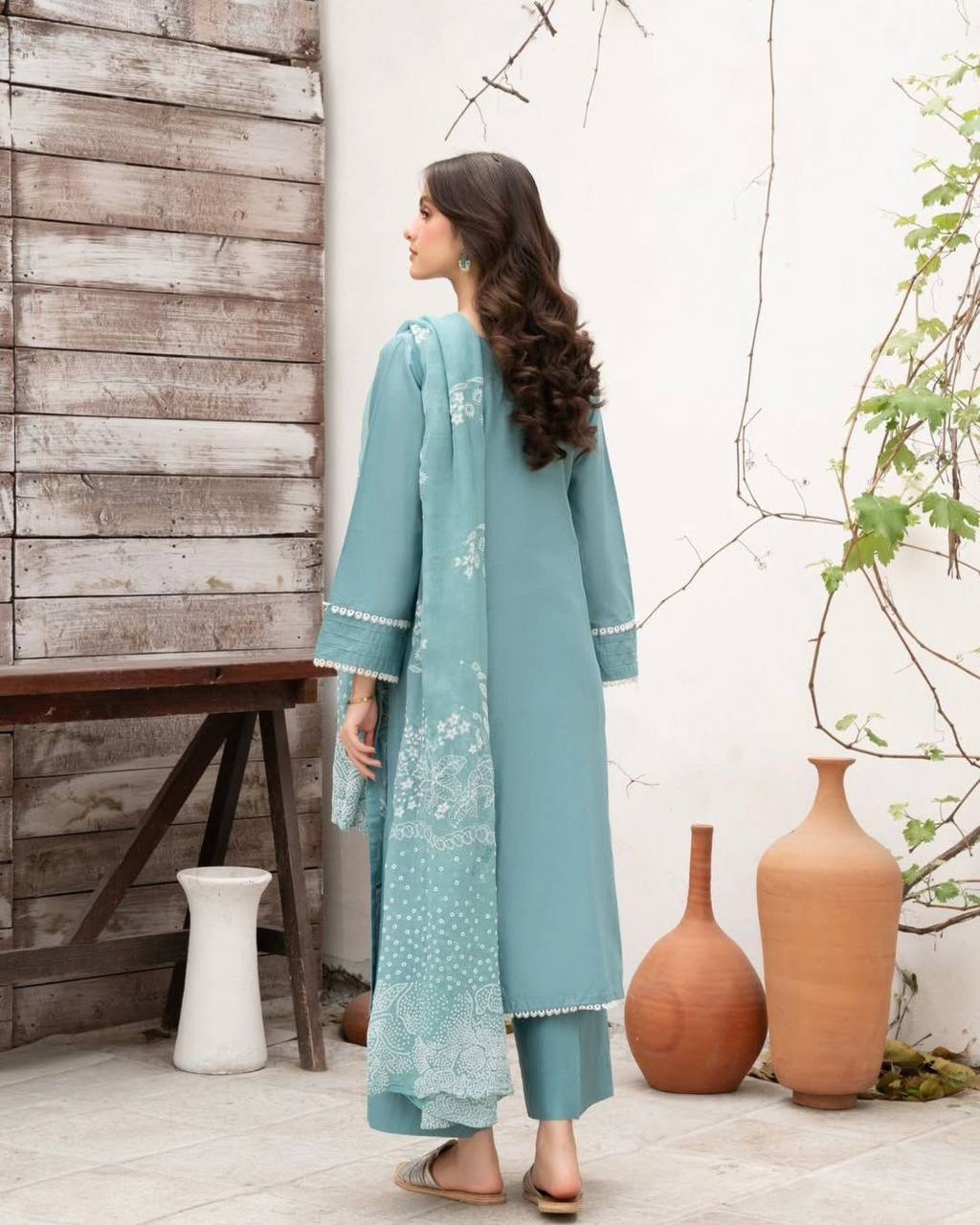 Festival Wear Sky Blue Color Silk Plazzo Set