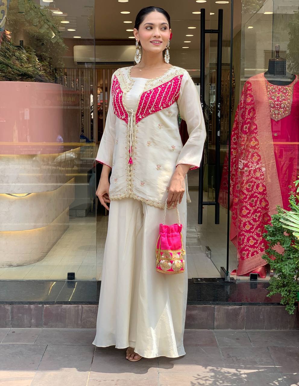 Wedding Wear Off White Color Embroidered Designer Co-ord Set