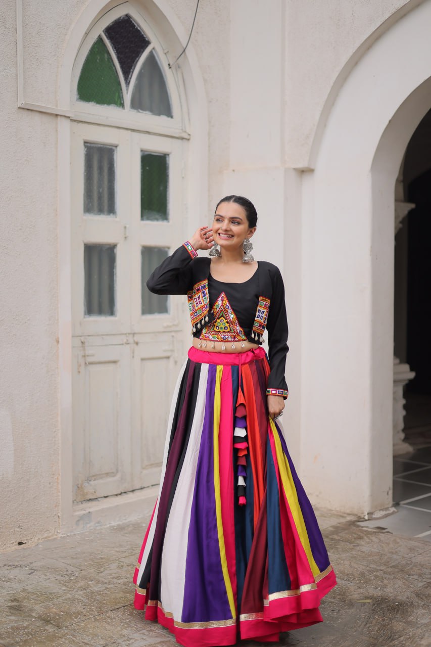 Multicolor Designer Navratri Wear Lehenga Choli
