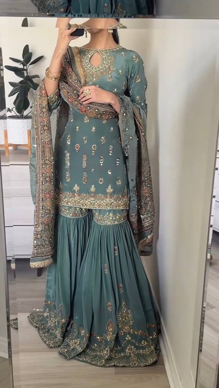 Engagement Wear Heavy Faux Georgette With Embroidery Sequence Work Sha Vastra Shop Engagement Wear Heavy Faux Georgette With Embroidery Sequence Work Sha Vastra Shop