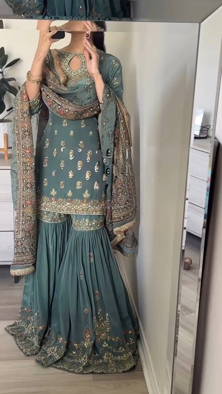 Engagement Wear Heavy Faux Georgette With Embroidery Sequence Work Sha Vastra Shop Engagement Wear Heavy Faux Georgette With Embroidery Sequence Work Sha Vastra Shop