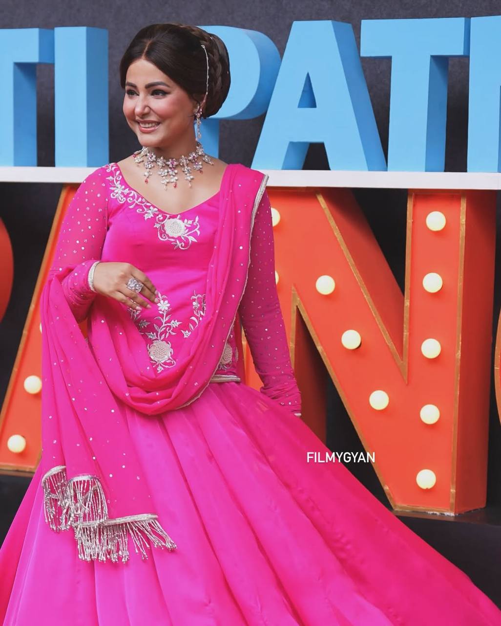 Gorgeous Pink Color Embroidered Top With Designer Lehenga
