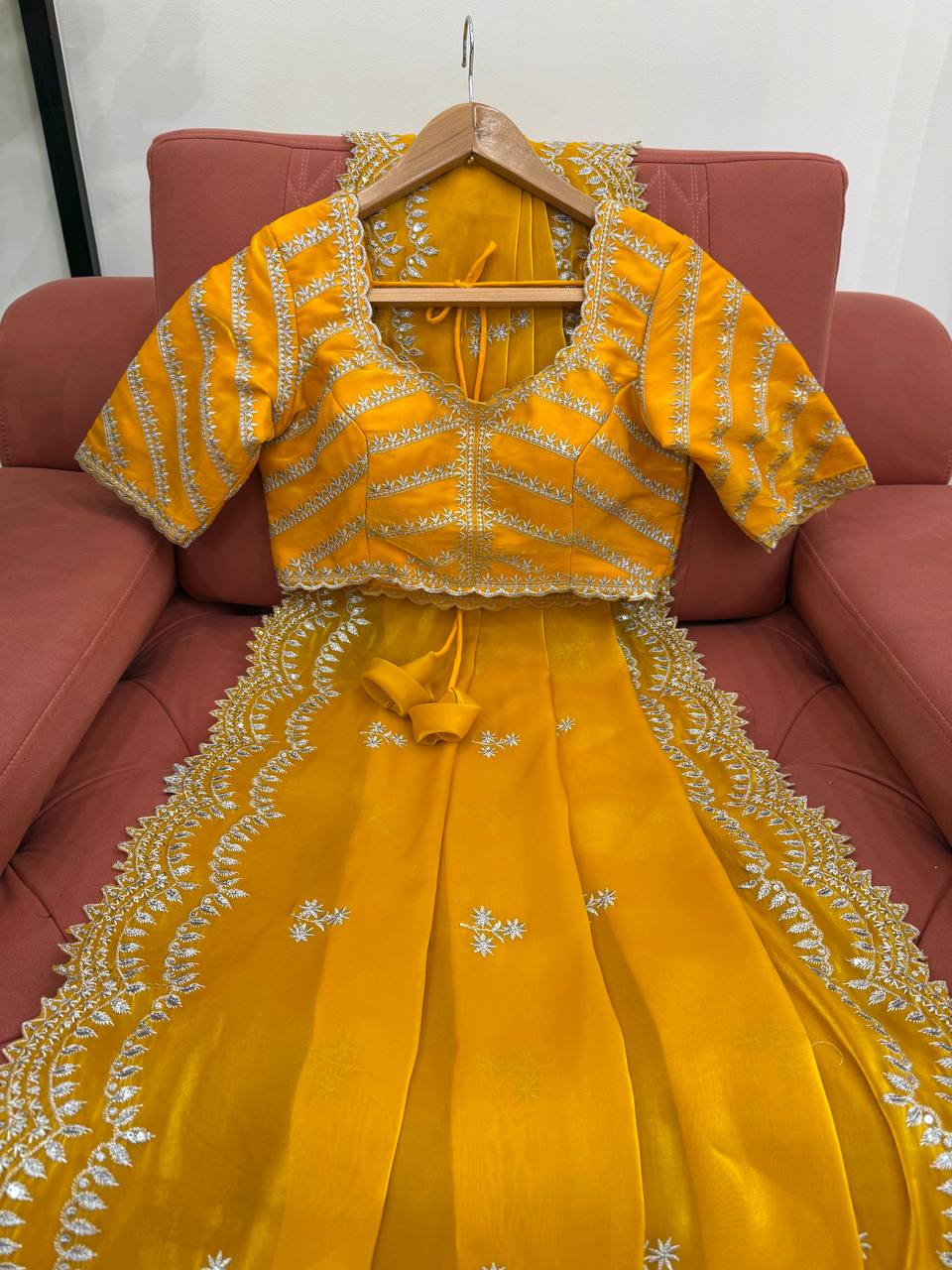 Exclusive Yellow Color Jimmy Chu And Thread With Sequence Work Saree