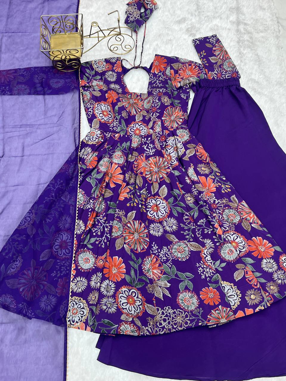 Party Wear Blue Color Designer Palazzo Suit