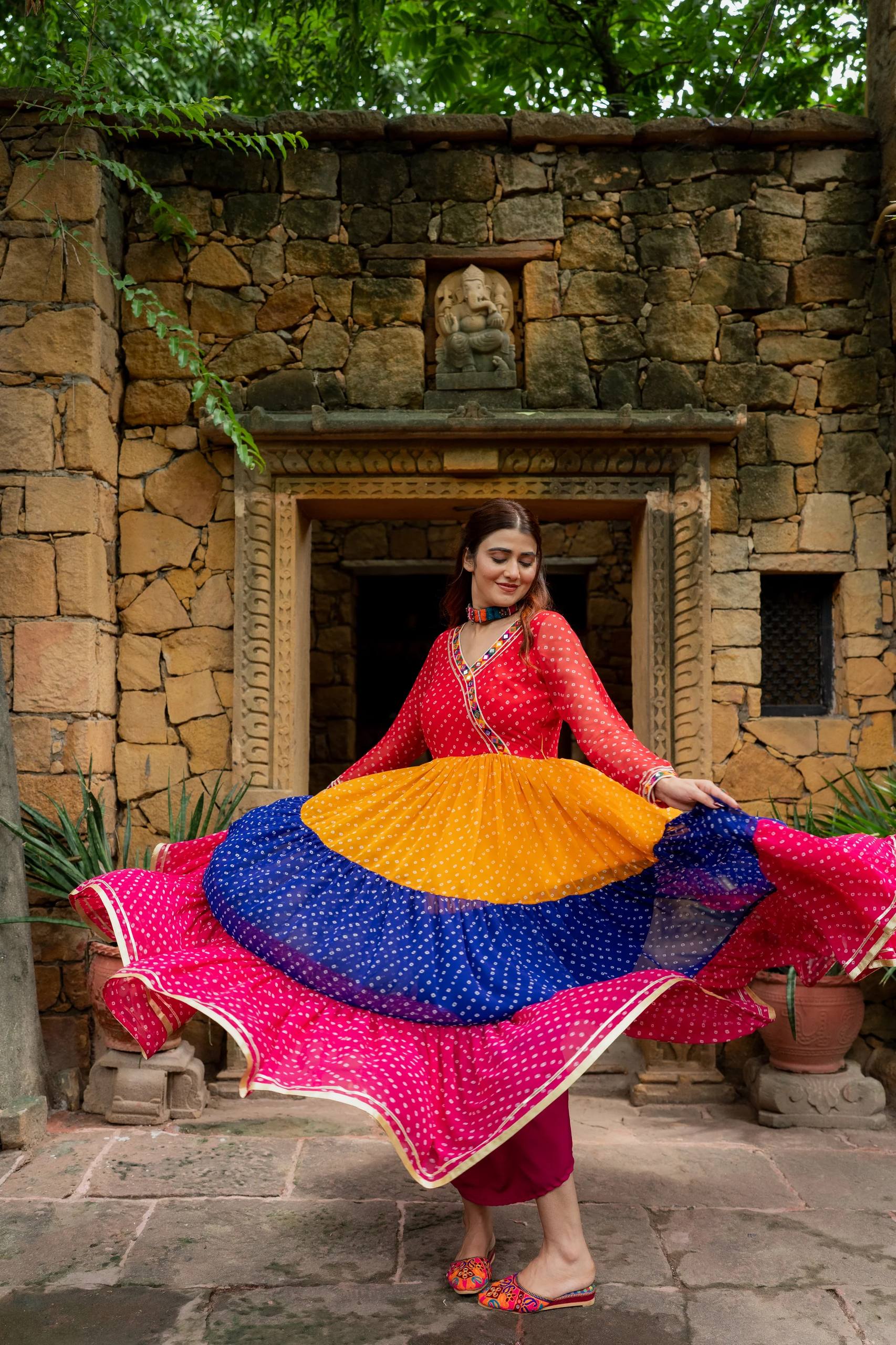 Designer Multicolor Navratri Special Gown