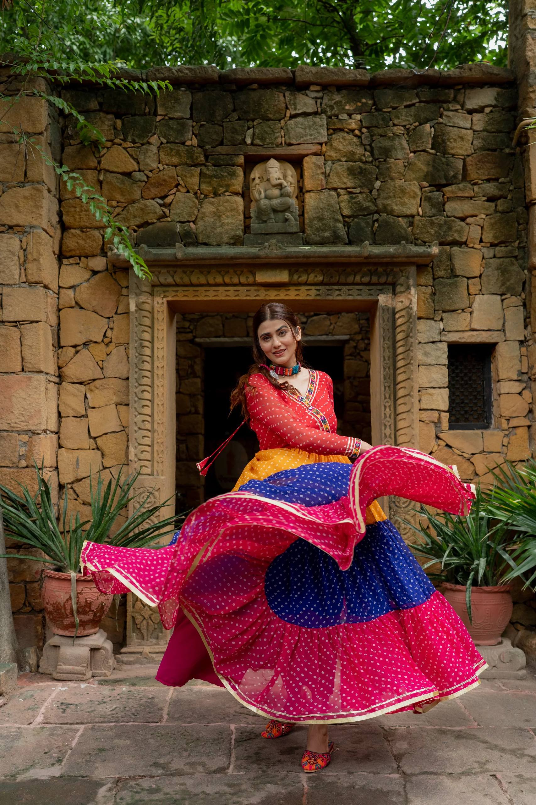 Designer Multicolor Navratri Special Gown