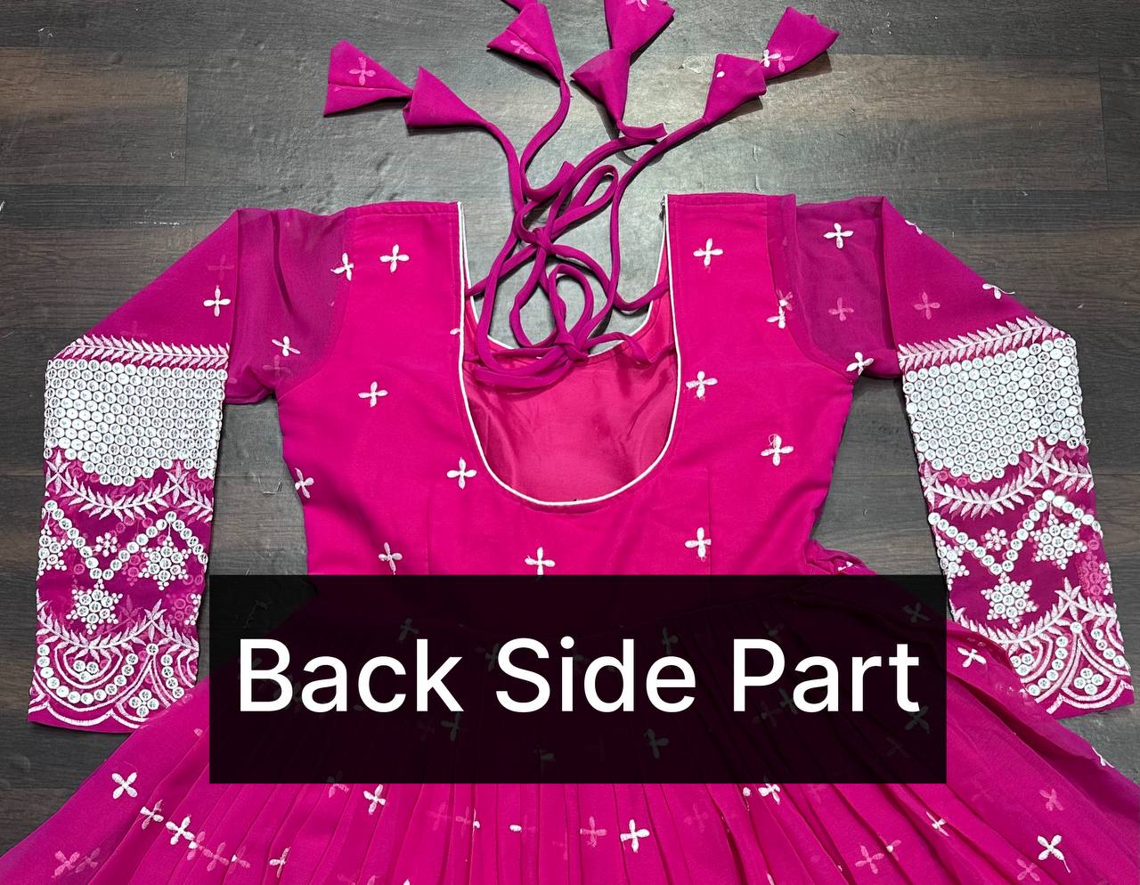 Ravishing Pink Color Faux Blooming With Heavy Sequins And Thread Embroidered Work Gown