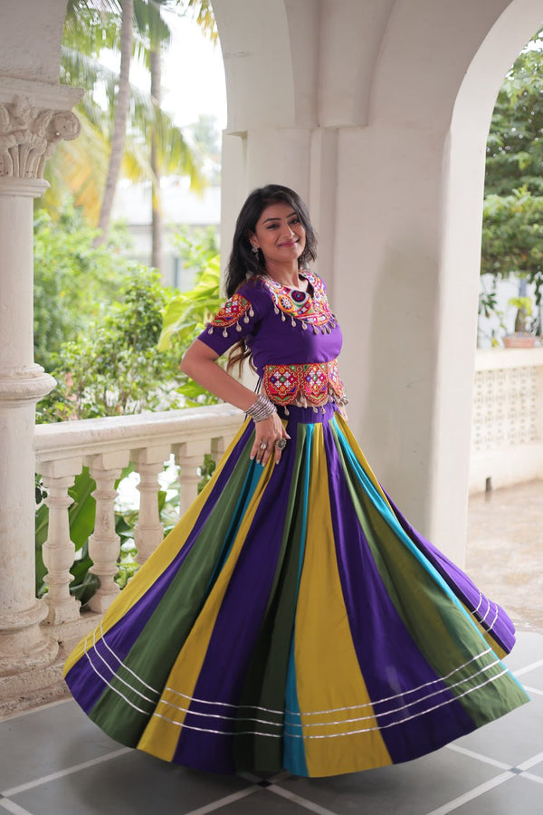 Navratri Wear Multicolor Gamthi Work Designer Lehenga Choli