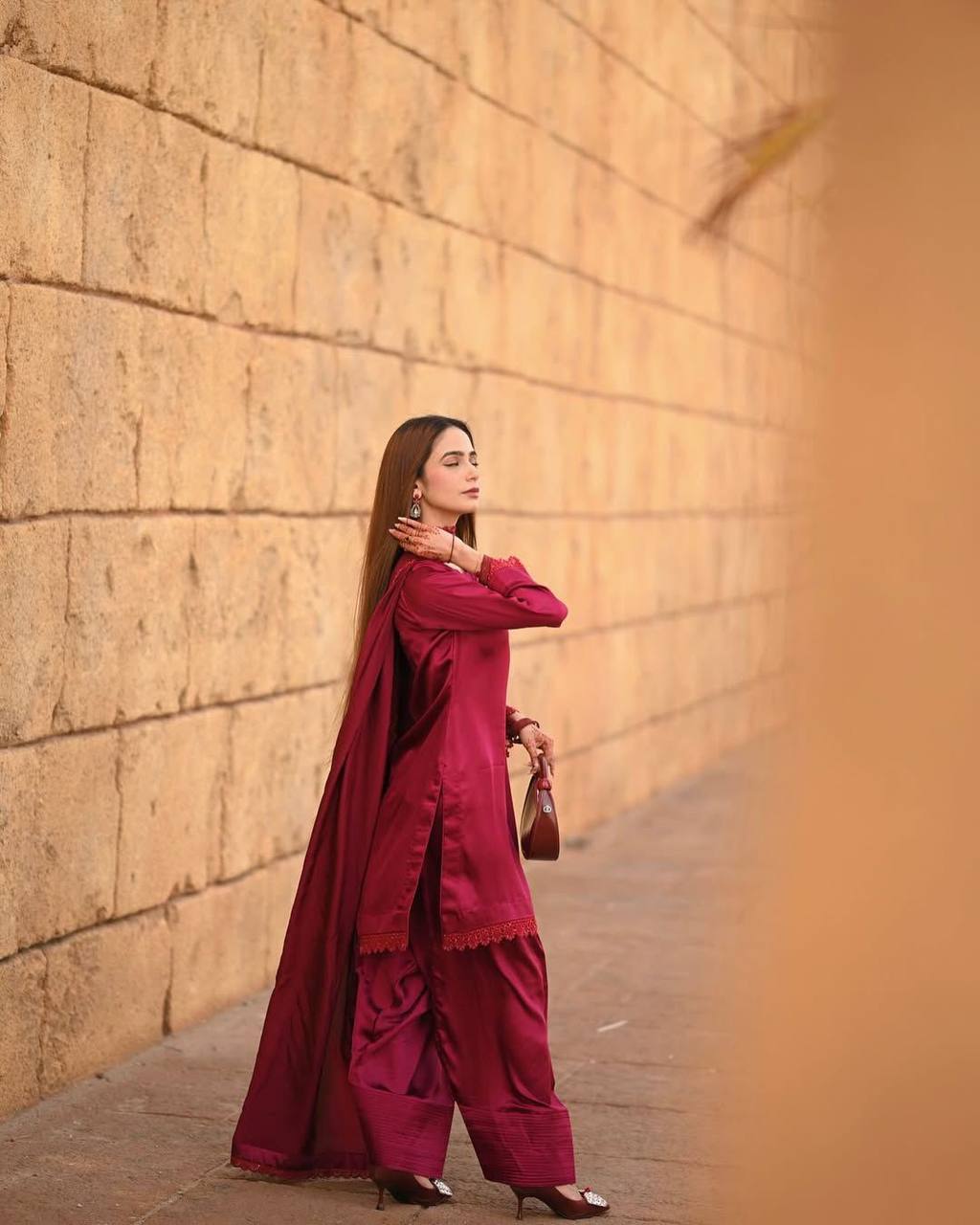 Blissful Red Color French Crape With Sequence Embroidered Work Salwar Suit