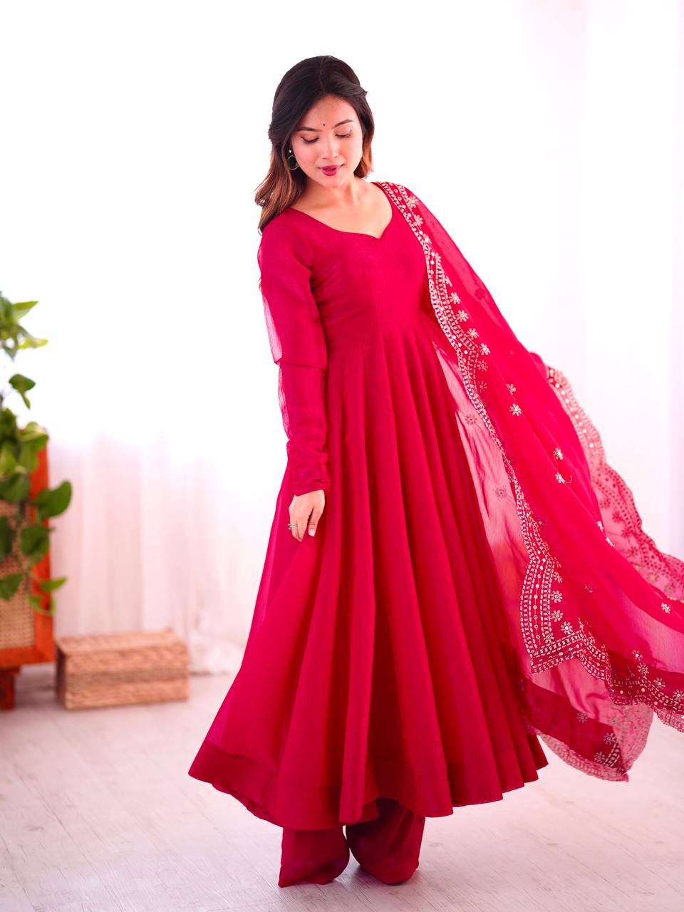 Designer Party Wear Look Pink Color Heavy Fandy Silk Gown