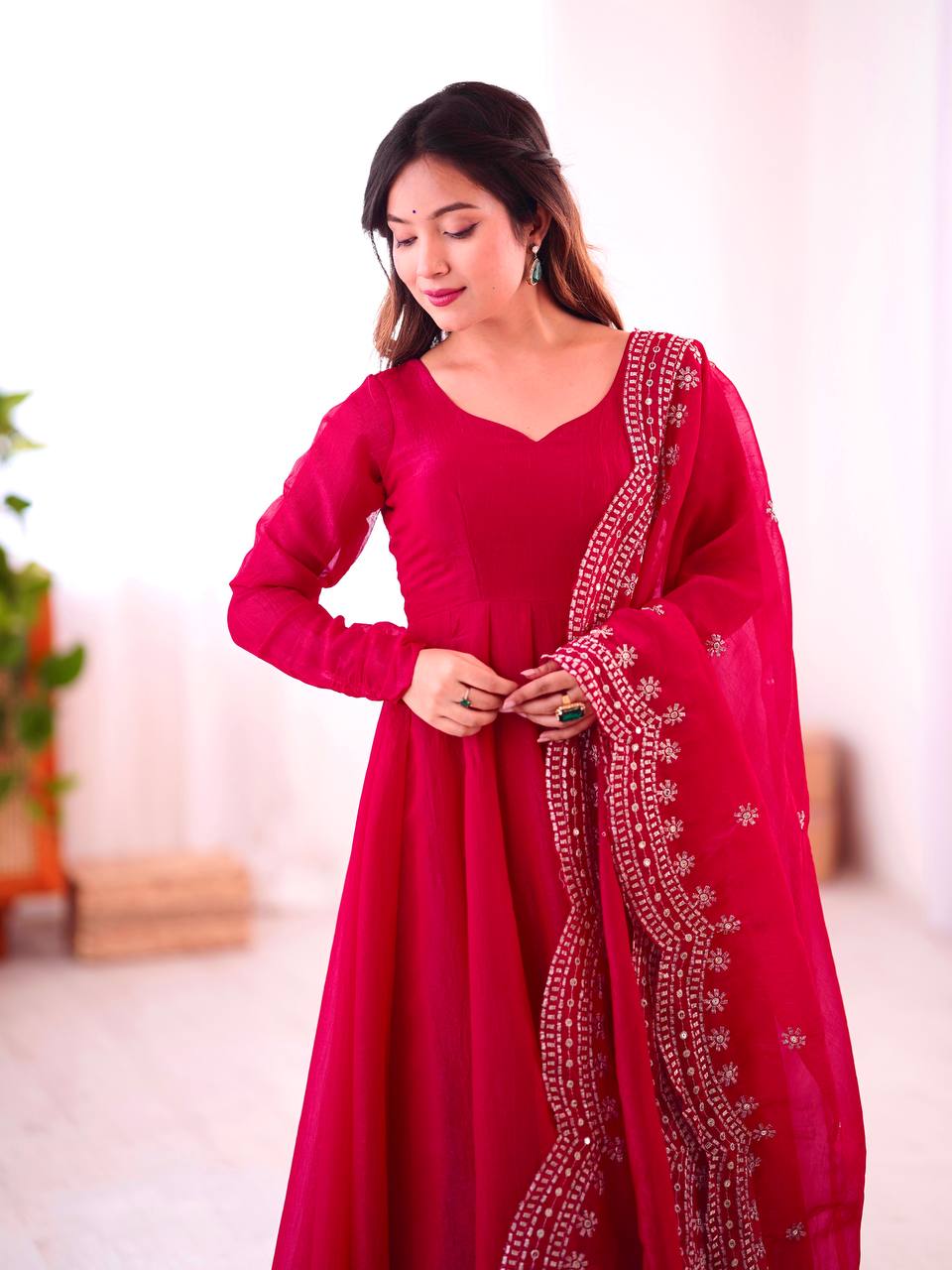 Designer Party Wear Look Pink Color Heavy Fandy Silk Gown
