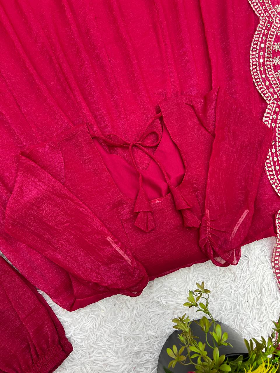 Designer Party Wear Look Pink Color Heavy Fandy Silk Gown