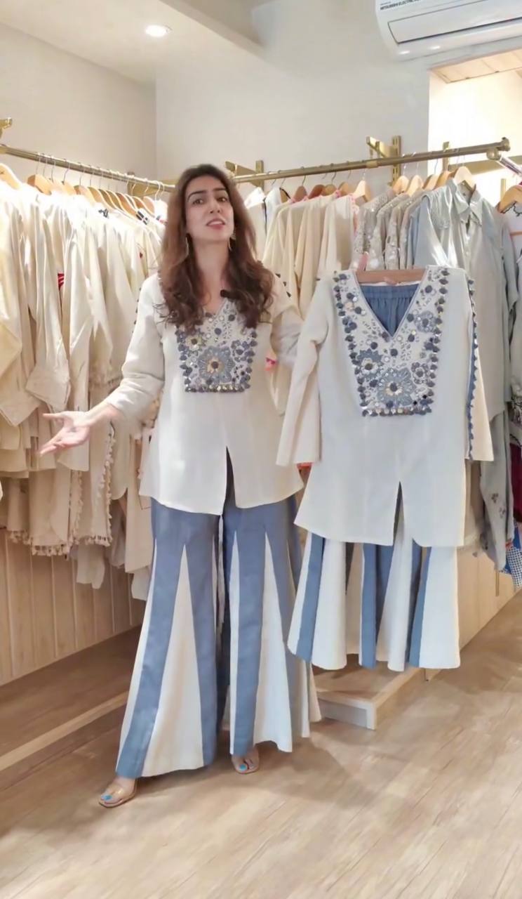 Festival Special Premium Designer With Real Mirror Co-Ord Set