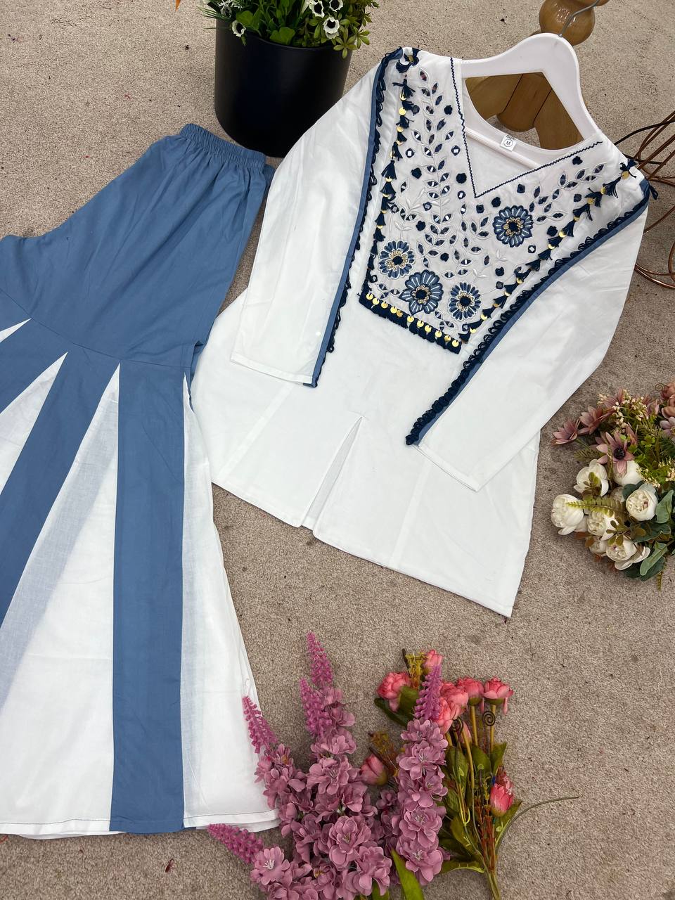 Festival Special Premium Designer With Real Mirror Co-Ord Set