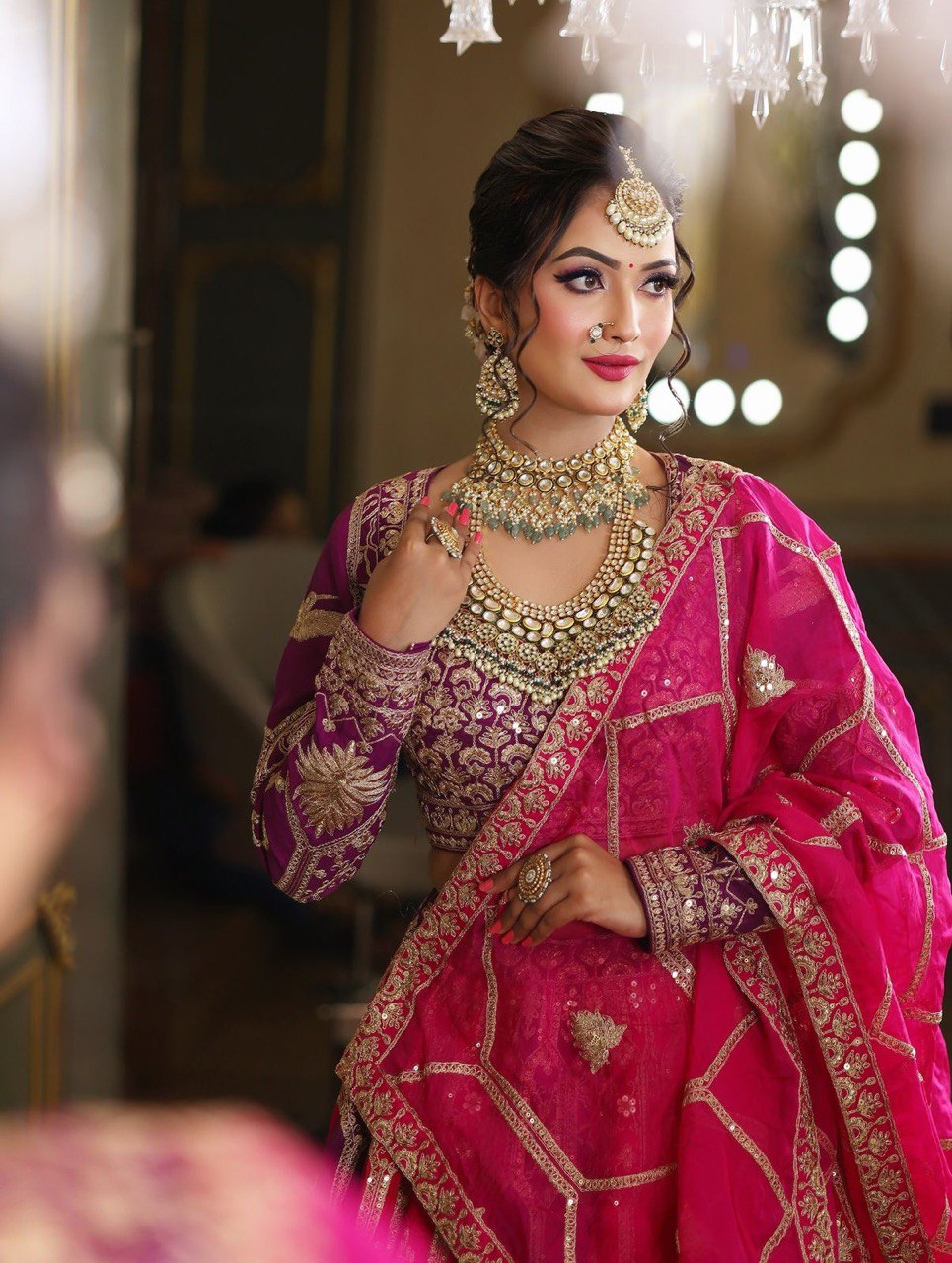 Weddings Wear Pink Georgette Designer Lehenga Choli Set