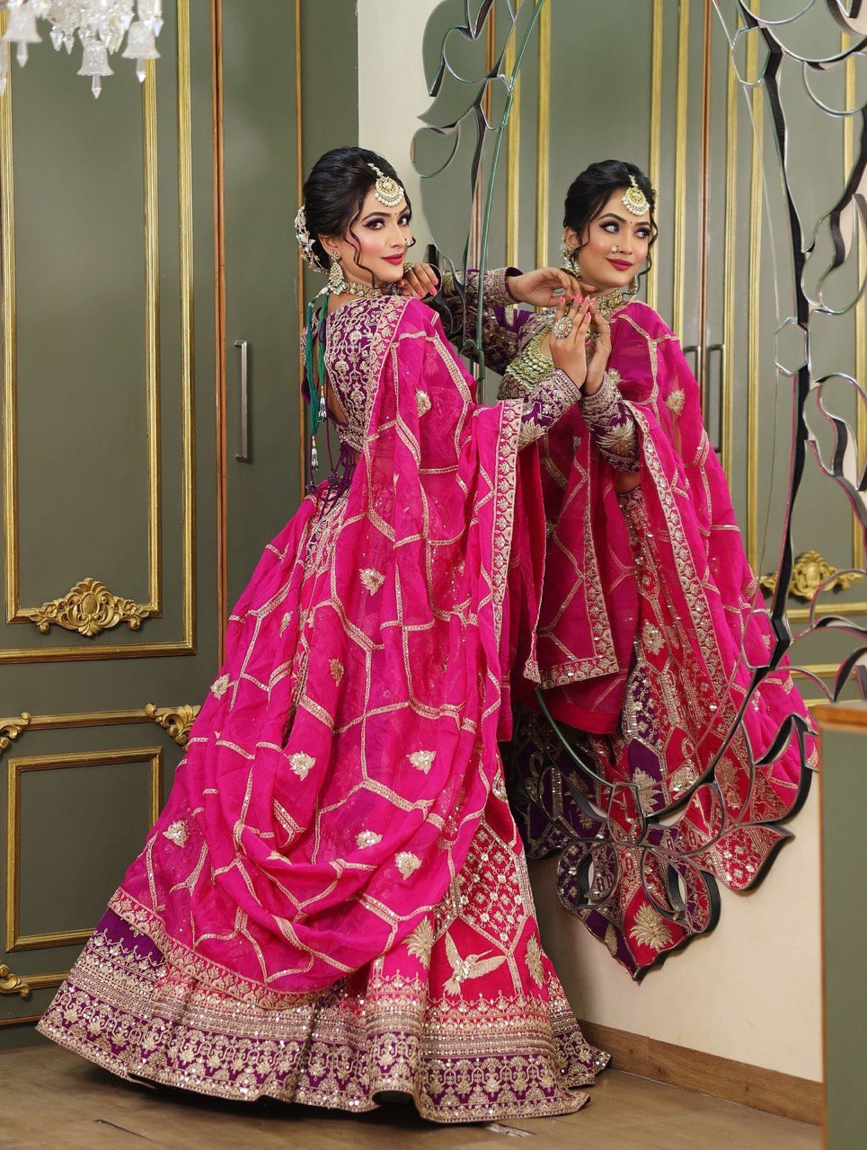 Weddings Wear Pink Georgette Designer Lehenga Choli Set