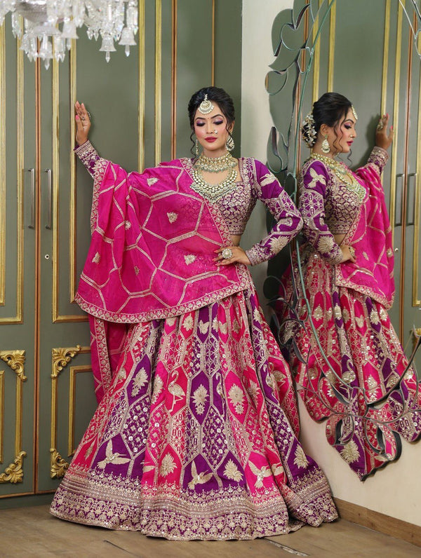 Weddings Wear Pink Georgette Designer Lehenga Choli Set
