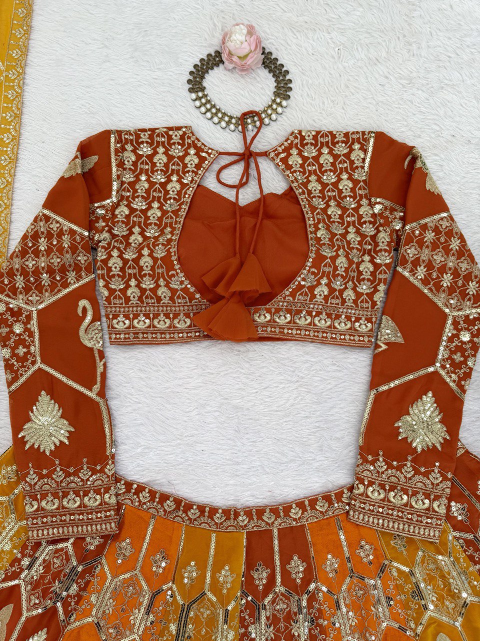 Weddings Wear Musatrd Georgette Designer Lehenga Choli Set