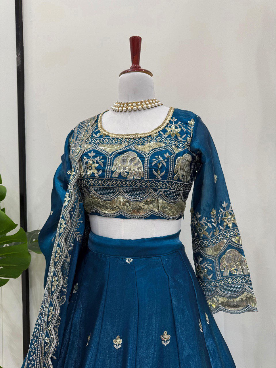 Ceremony Wear Navy Blue Color Jimmy Choo And Thread With Sequence Work Lehenga Choli