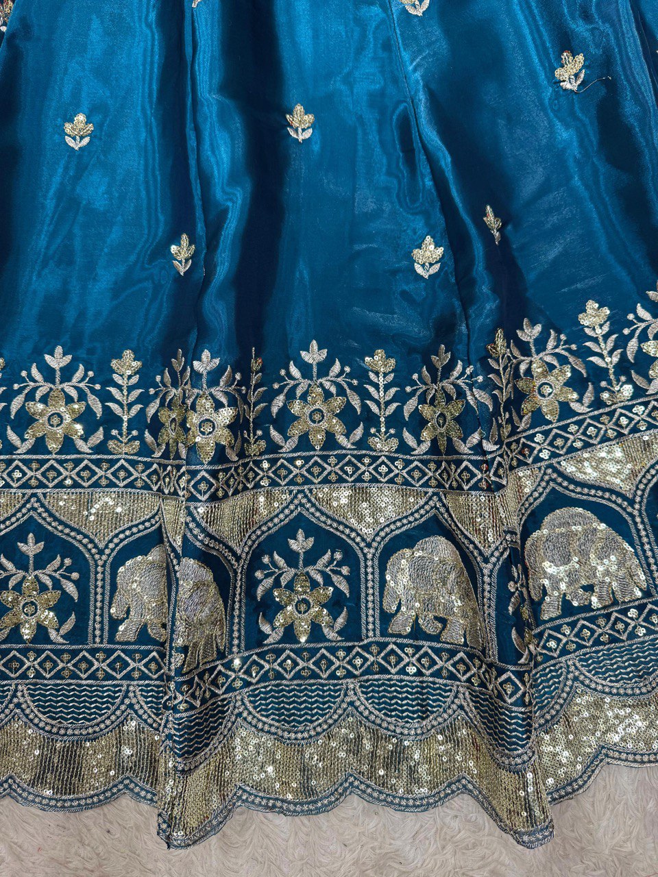 Ceremony Wear Navy Blue Color Jimmy Choo And Thread With Sequence Work Lehenga Choli