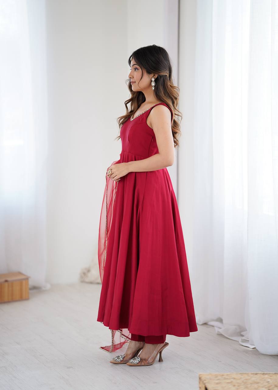Designer Maroon Color Arti Chauhan Wear Anarkali Gown – Vastra Shop