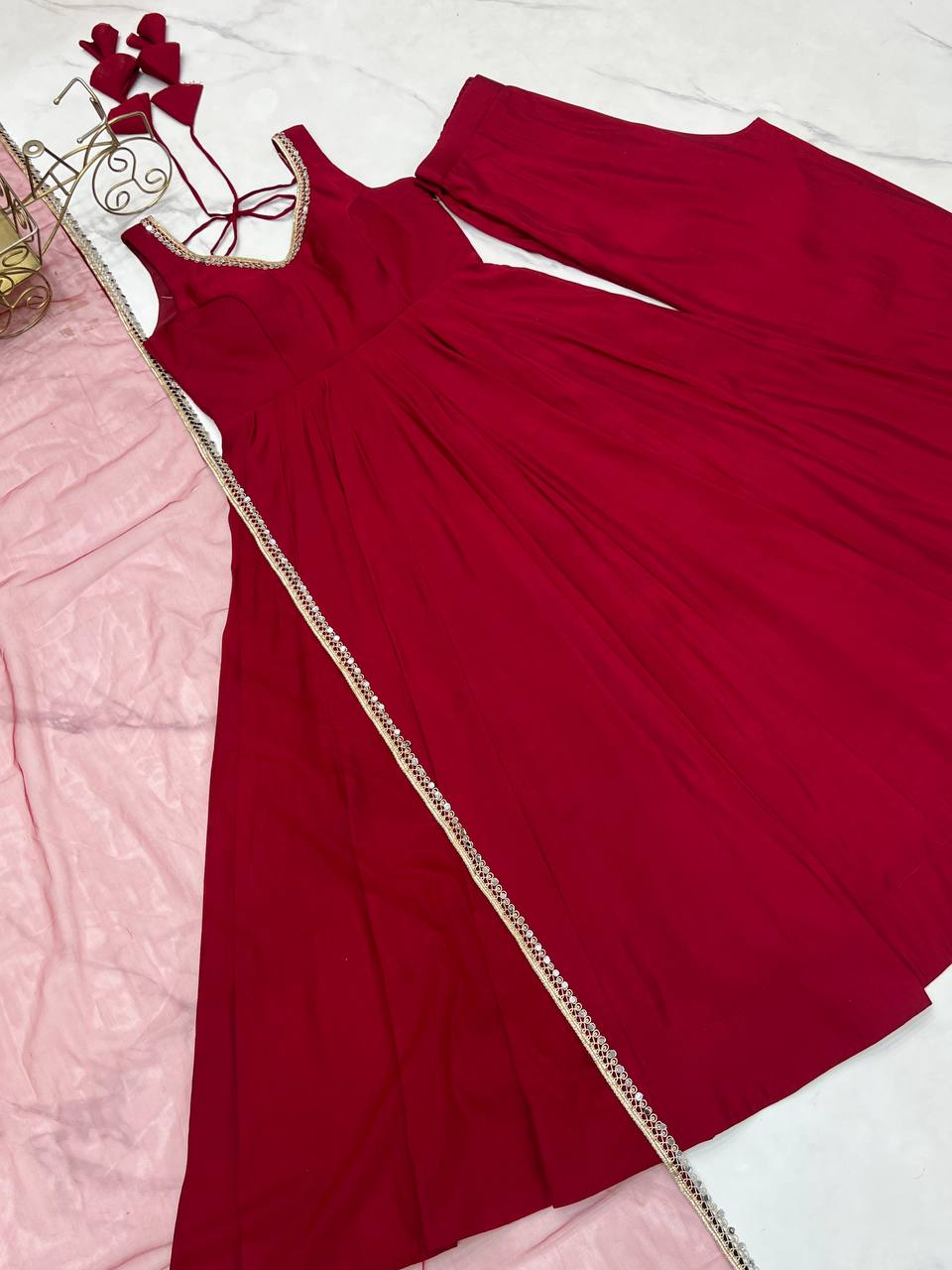 Designer Maroon Color Arti Chauhan Wear Anarkali Gown – Vastra Shop