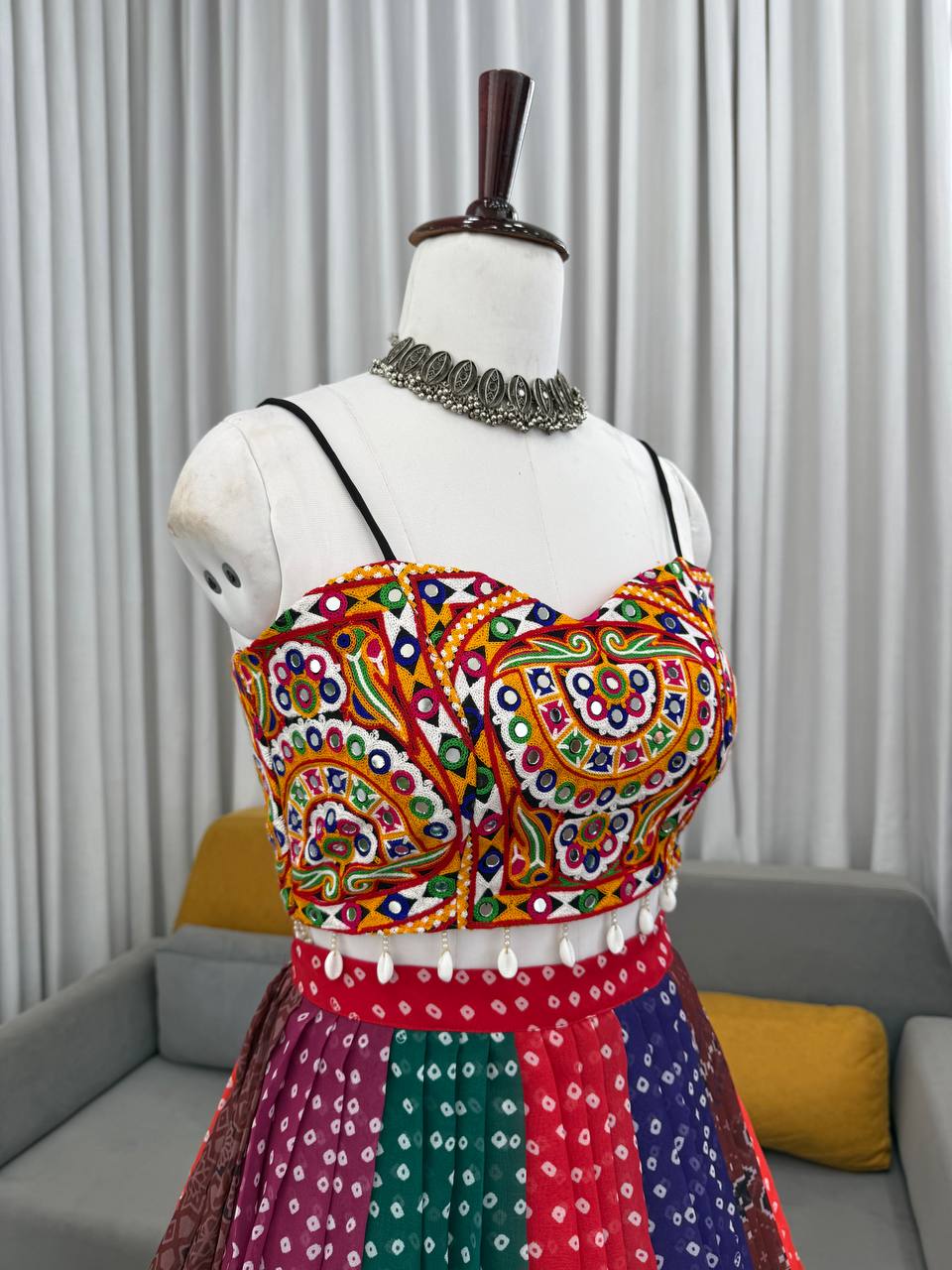 Navratri Wear Multi Color Georgette Lehenga Choli Set