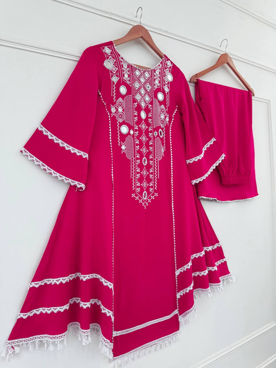 Festive Wear Pink Color Pure Cotton Designer CO-Ord Set