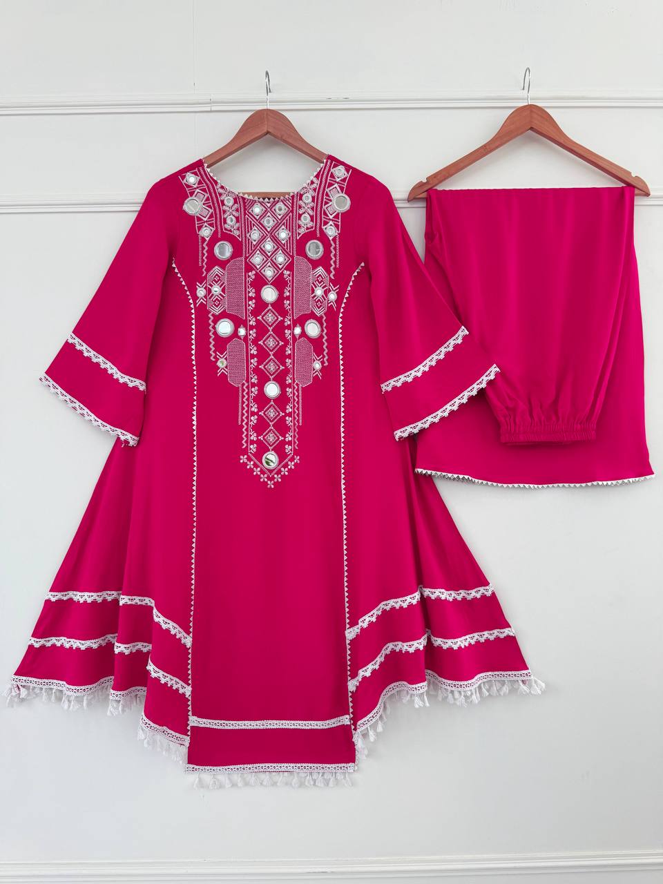 Festive Wear Pink Color Pure Cotton Designer CO-Ord Set