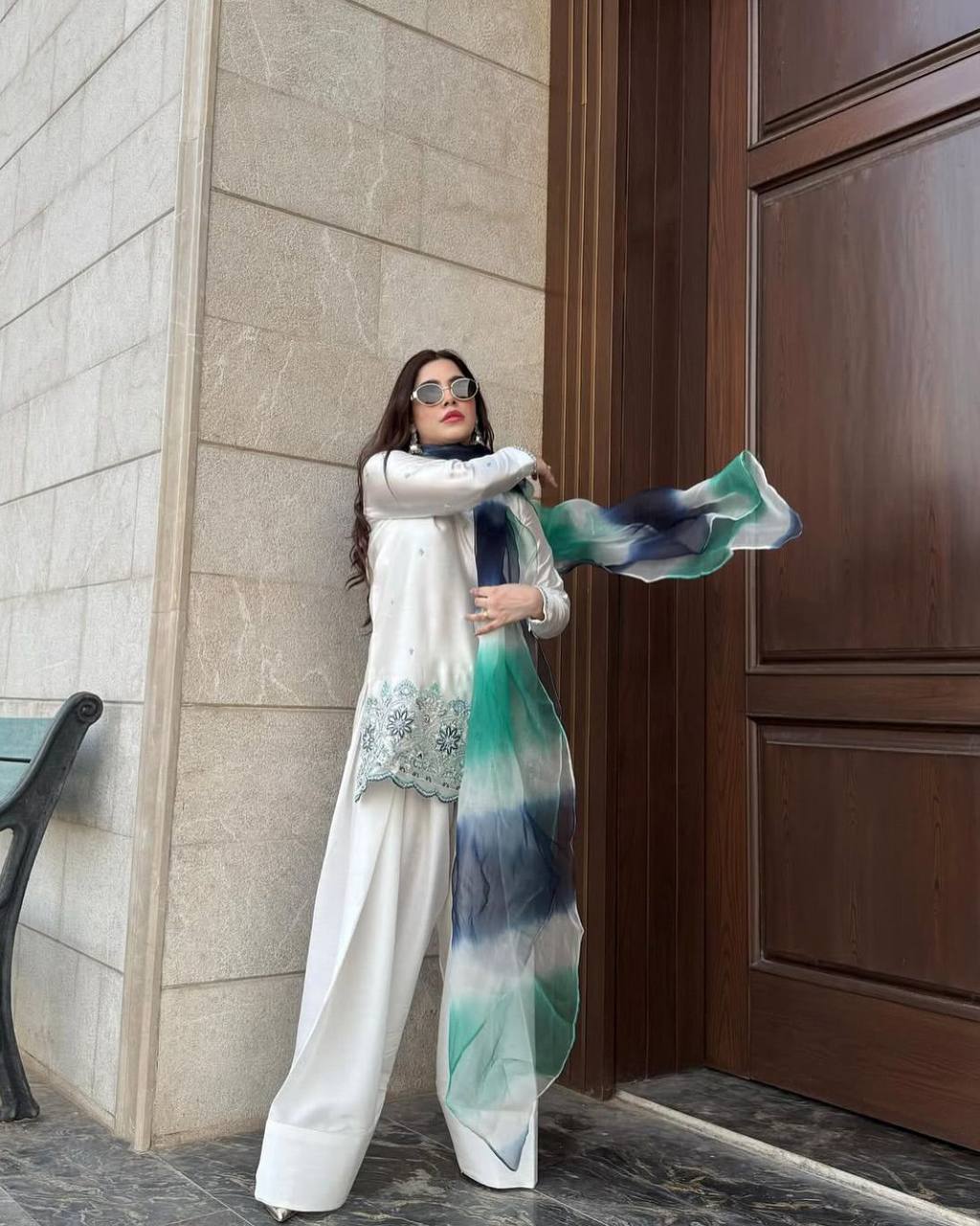 Party Wear Off White Color Roman Silk With Sequence Embroidery Salwar Suit