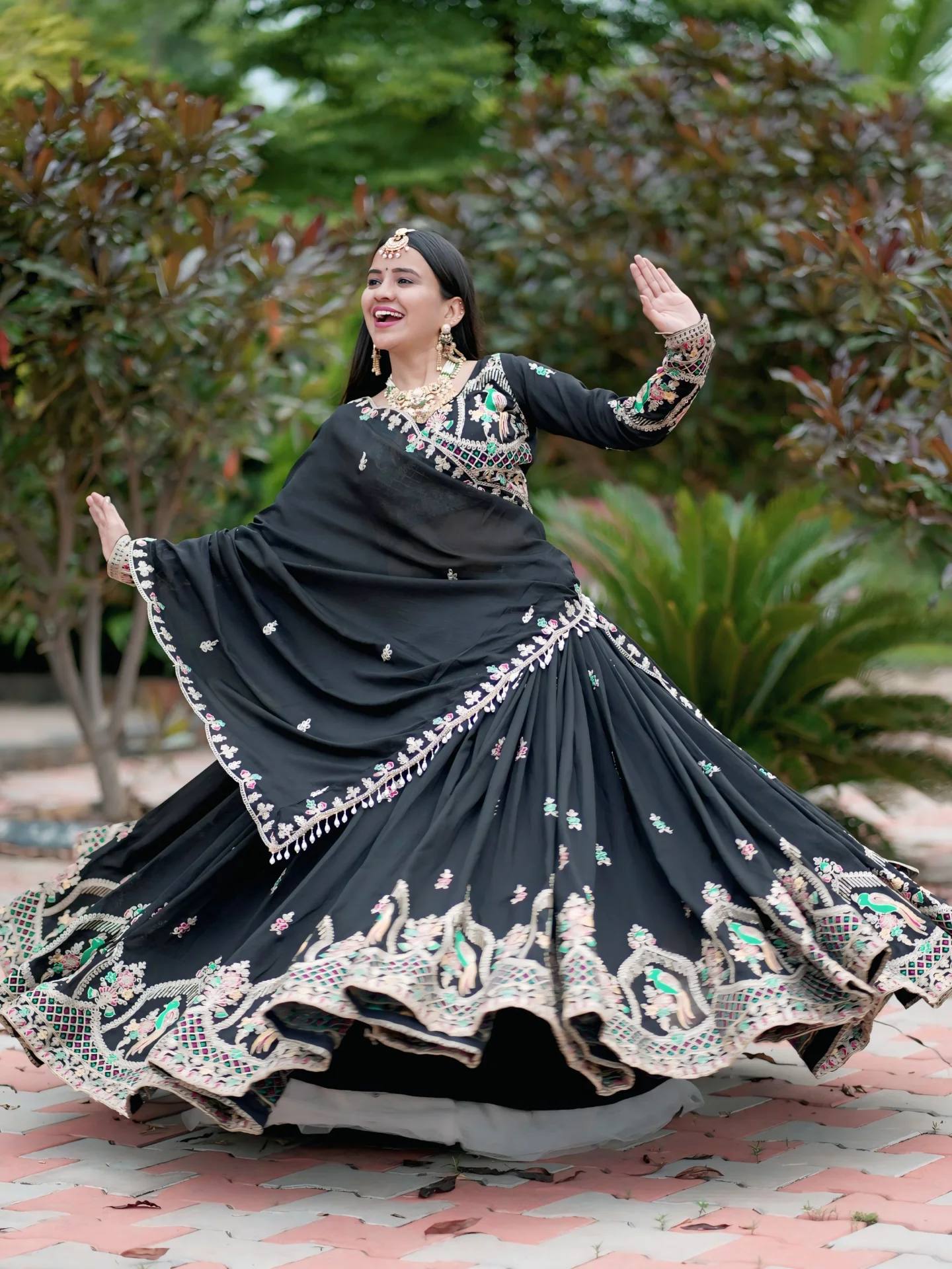 Designer Black Color Embroidered Lehenga Choli Set