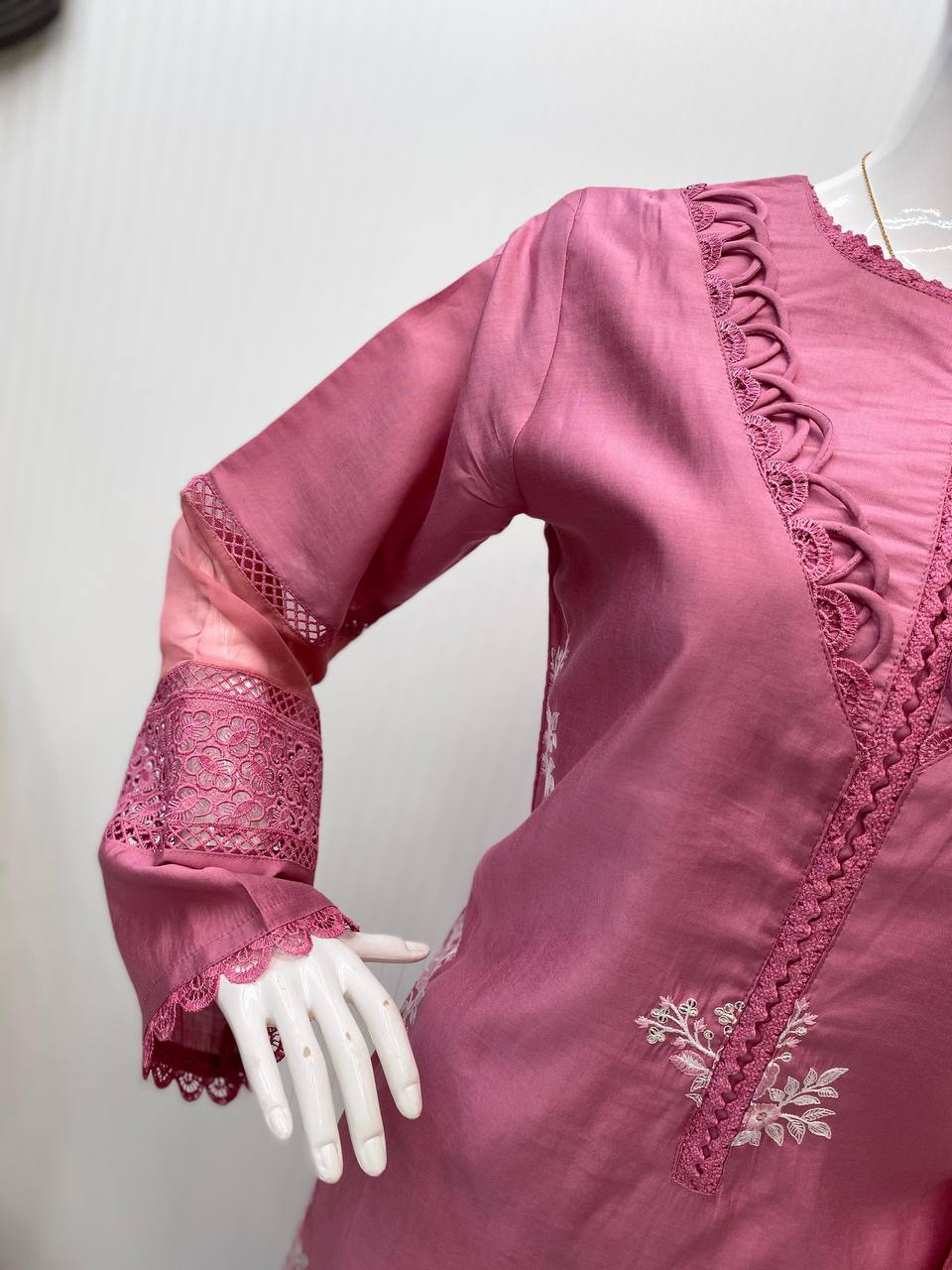 Outstanding Baby Pink Color Roman Silk With Embroidery Work Salwar Suit