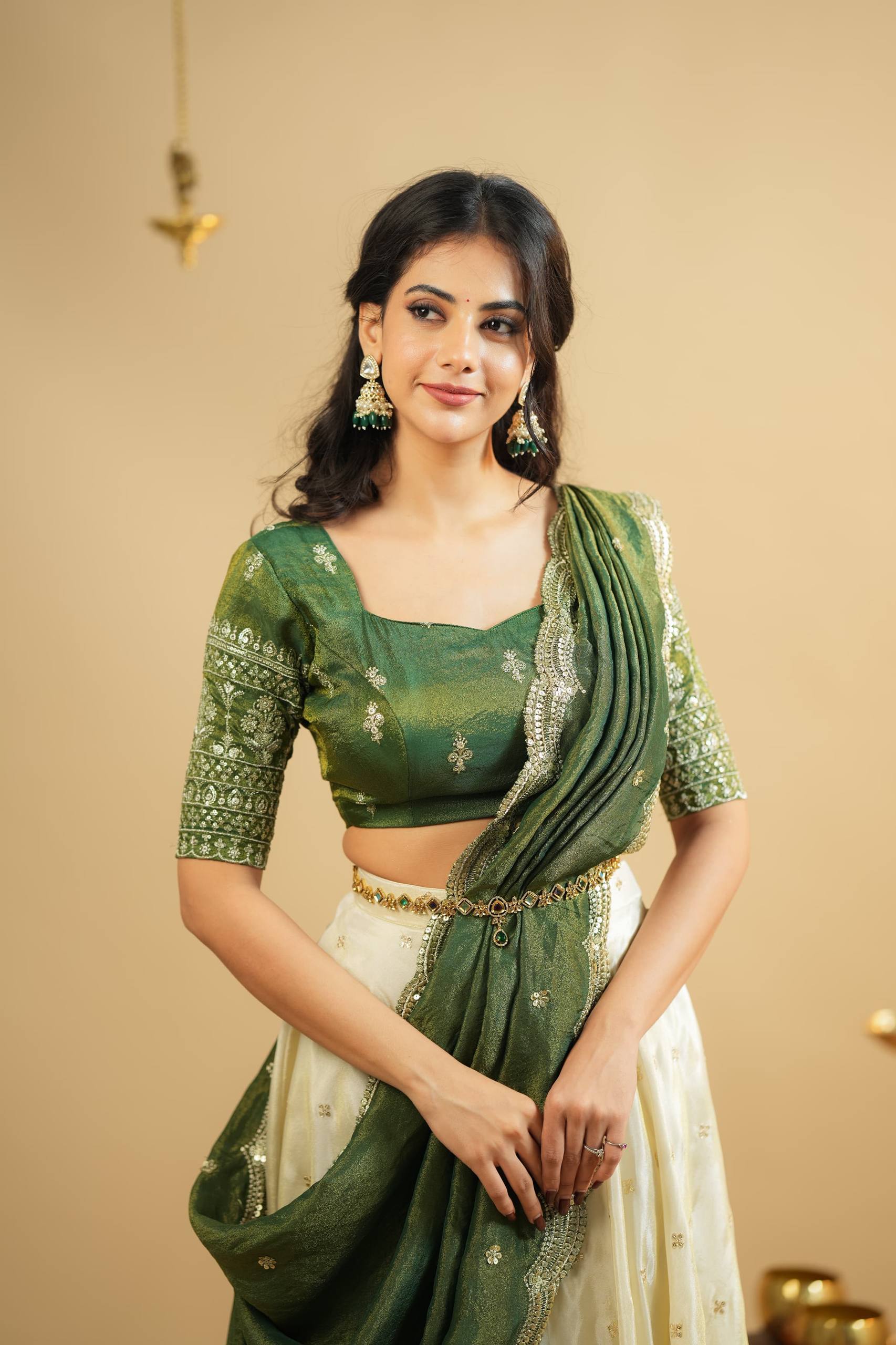 Beautiful Off White Color Designer South Style Lehenga Choli