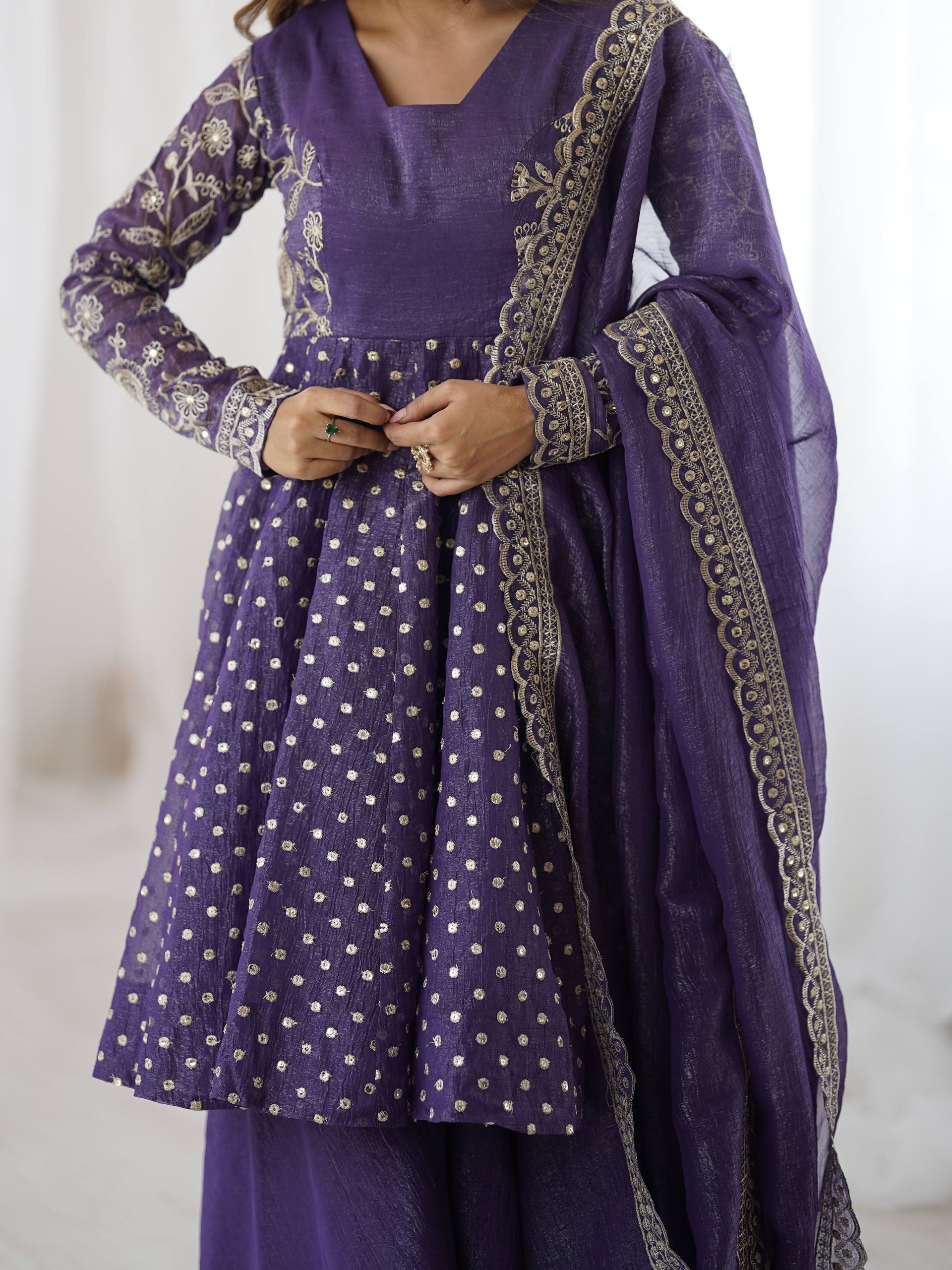 Arti Chahan's Wear Blue Color Embroidered Work Sharara Suit