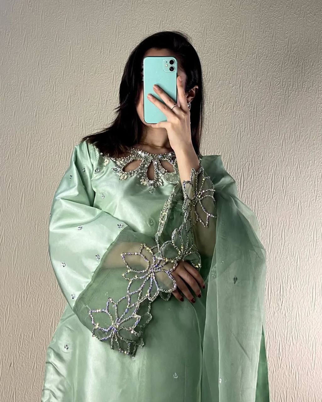Beautiful Pista Green Color Embroidery With Beads And Sequence Work Salwar Suit