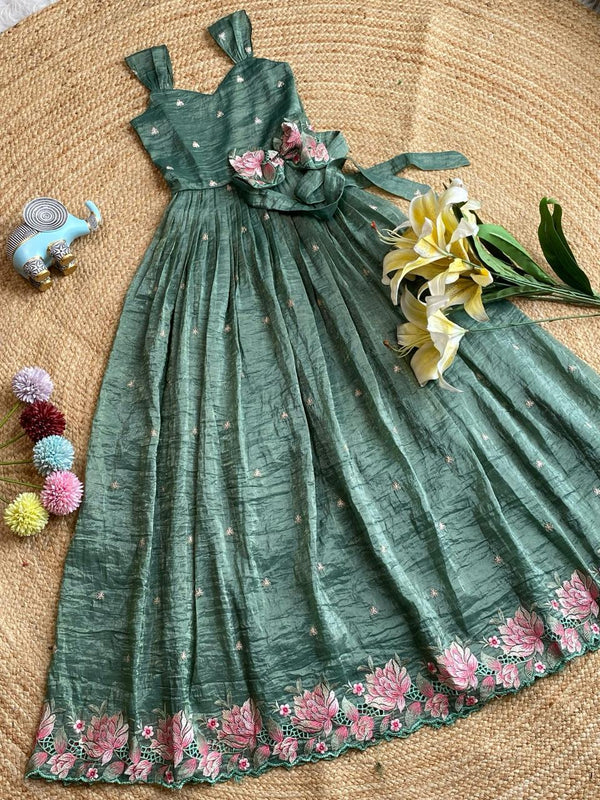 Beautiful Wedding Wear Embroidered Designer Gown For Girls