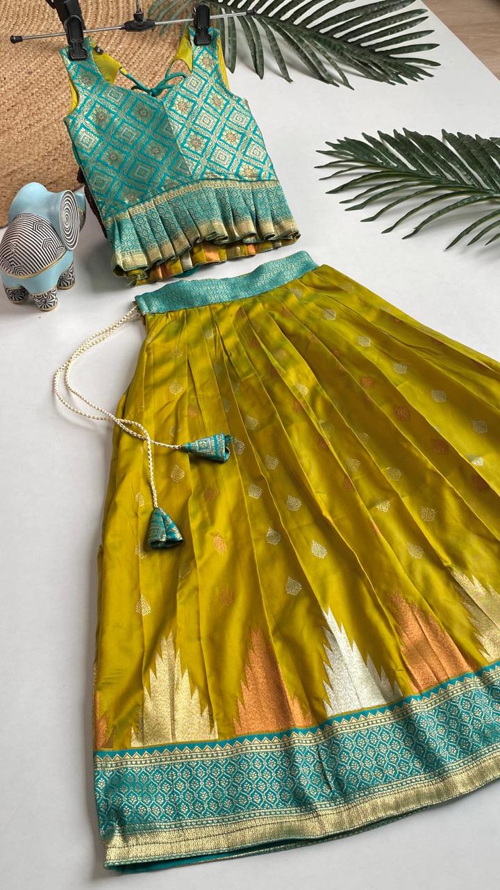 Wedding Wear South Style Silk Lehenga Choli For Girls