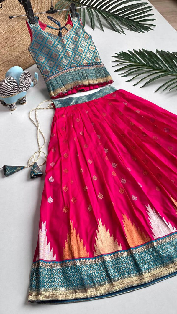 Wedding Wear South Style Silk Lehenga Choli For Girls