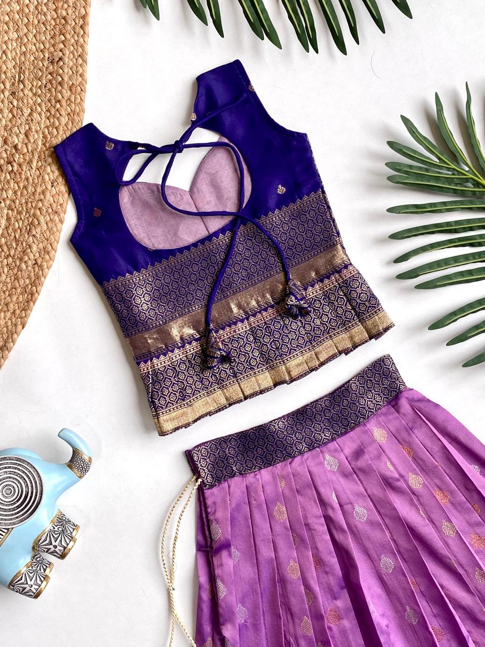 Wedding Wear South Style Silk Lehenga Choli For Girls