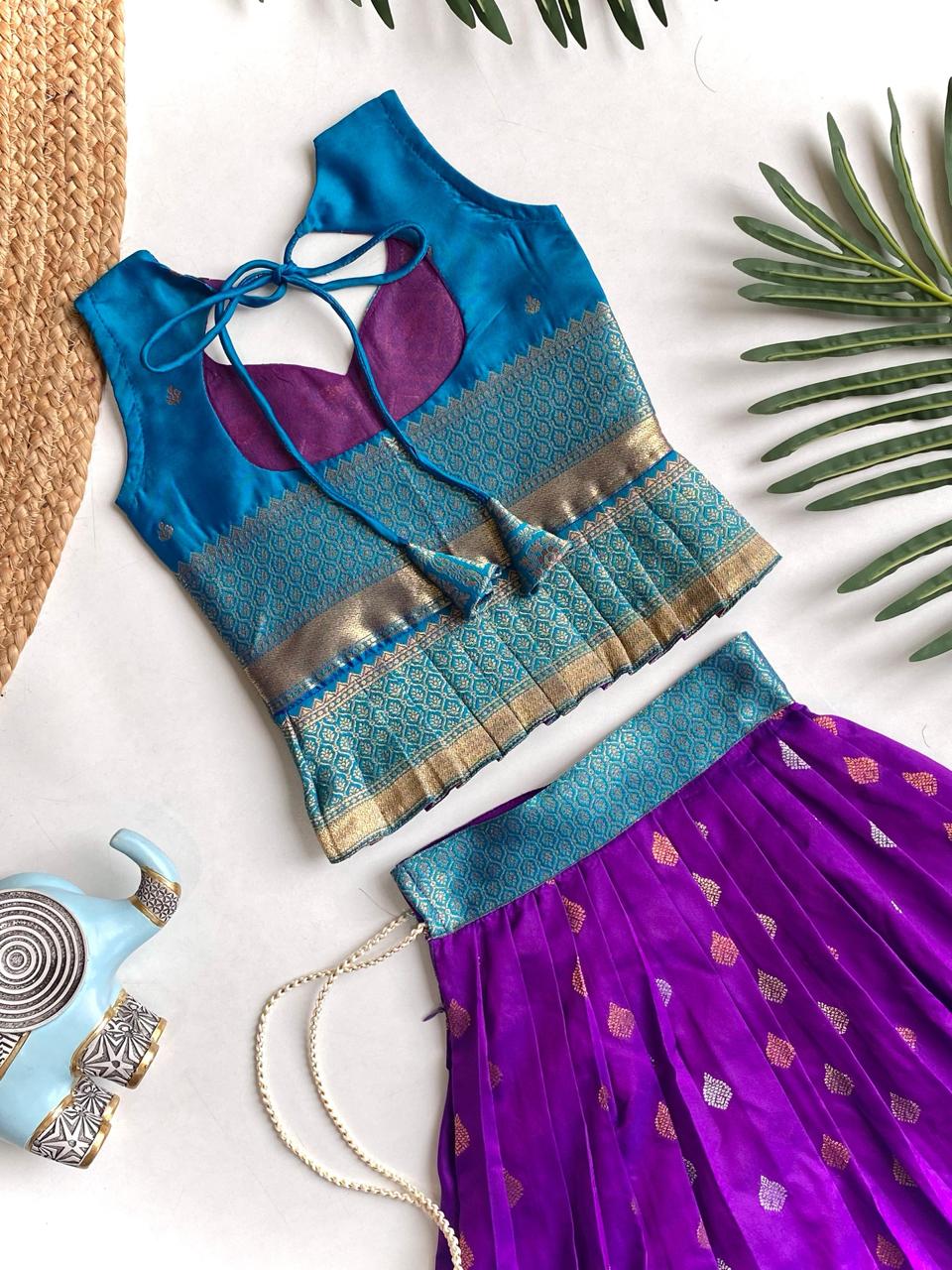 Wedding Wear South Style Silk Lehenga Choli For Girls