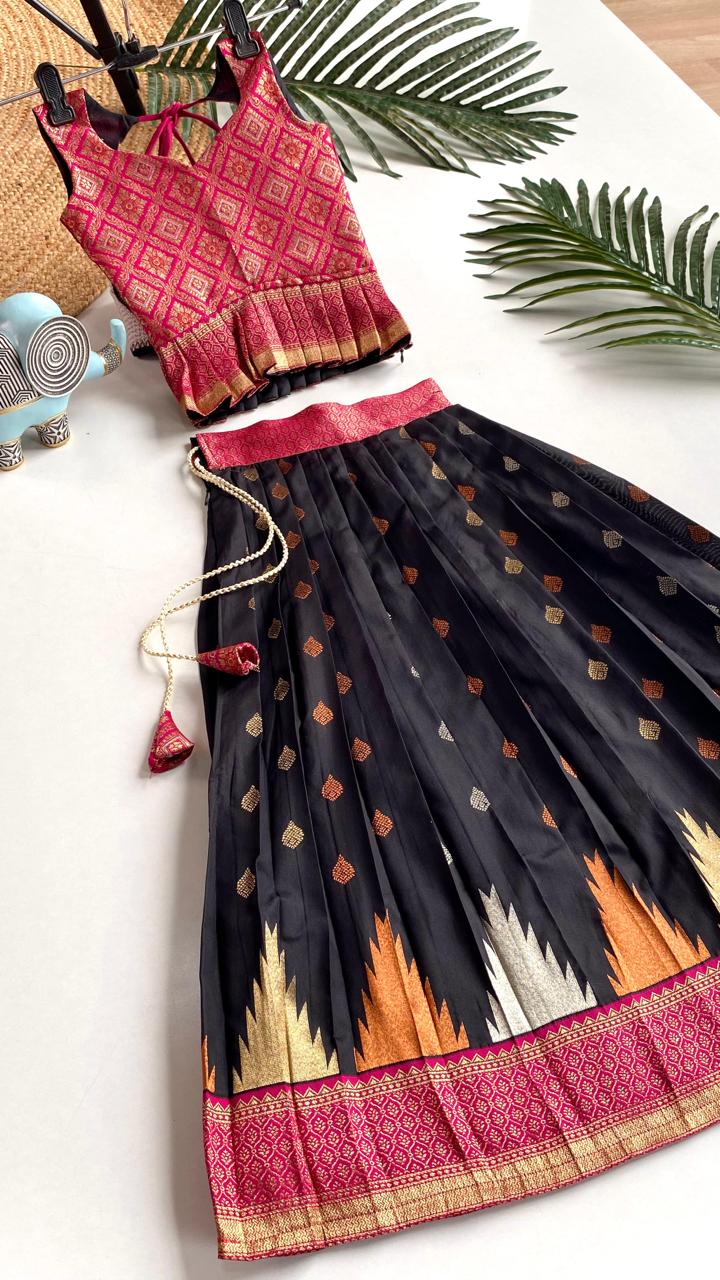 Wedding Wear South Style Silk Lehenga Choli For Girls